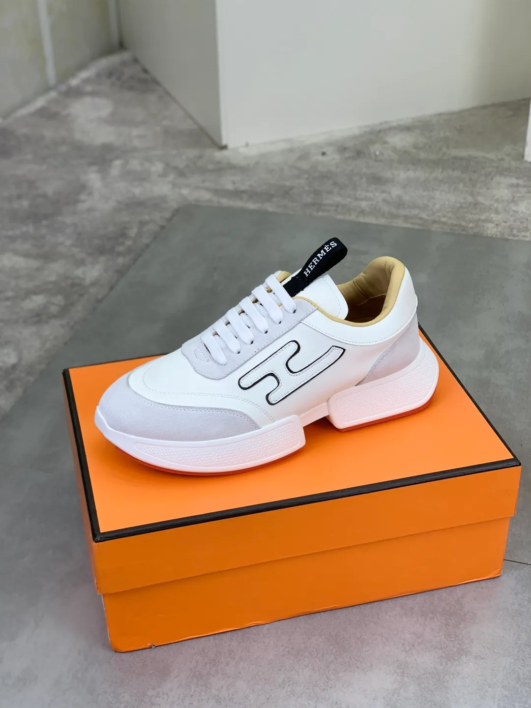 Men's shoes 💰P460 new style [HERMES] Hermès - High-end quality original order - Upper: 🔝 Napa calfskin, sewn brand 'H' totem - Inner: water-dyed cowhide - Outsole: ultra-light TPU foam; molded outsole - Ultra-high quality control·Fine workmanship: highlighted (high-end·luxury·grade) -Size: 38-44 (45 can be customized)·